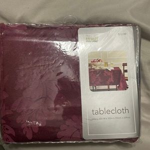 Martha Stewart Burgundy Damask Tablecloth